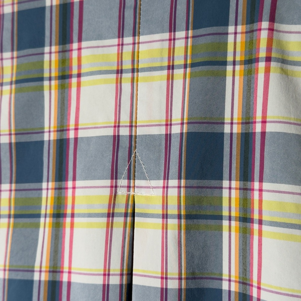Patagonia Plaid Button Down Shirt Women's 12 Blue Pink Outdoor Hiking Light - Picture 5 of 6